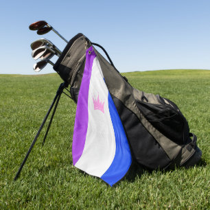 SlipperyJoe drag pride flag purple white blue crow Golf Towel