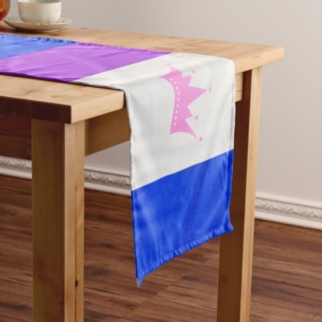 SlipperyJoe drag pride flag purple white blue crow Short Table Runner (In Situ)