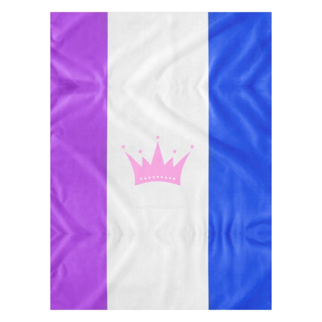 SlipperyJoe drag pride flag purple white blue crow Tablecloth (Front)