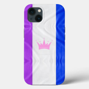 SlipperyJoe drag pride flag purple white blue Sequ iPhone 13 Case