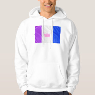 SlipperyJoe drag pride flag purple white blue Sequ Hoodie