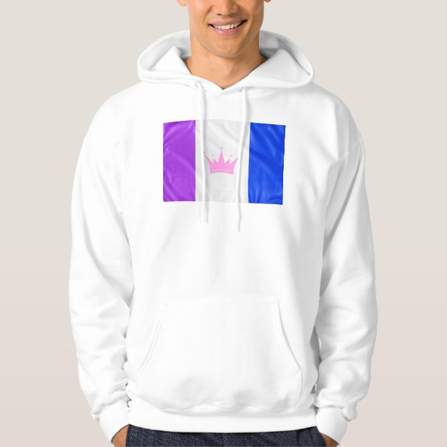 SlipperyJoe drag pride flag purple white blue Sequ Hoodie (Front)