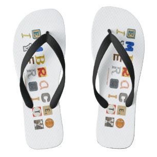 SlipperyJoe embrace diversity metaphor LGBTQIA glo Flip Flops