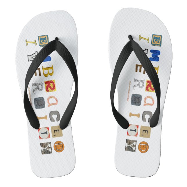 SlipperyJoe embrace diversity metaphor LGBTQIA glo Flip Flops (Footbed)