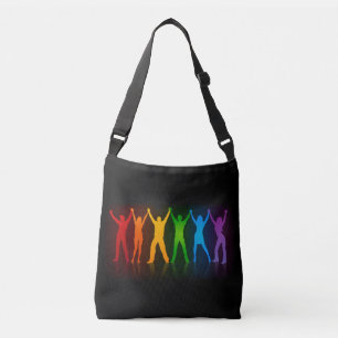Slipperyjoe, gay pride people, artistic, colors gi crossbody bag