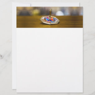 SlipperyJoe Hanukkah dreidel gift octagonal base b Custom Letterhead
