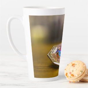 SlipperyJoe Hanukkah dreidel gift octagonal base b Latte Mug