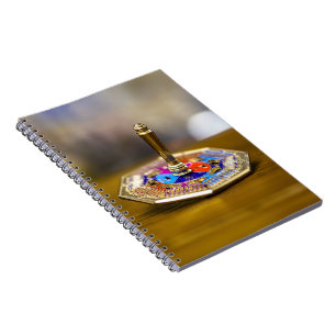 SlipperyJoe Hanukkah dreidel gift octagonal base b Notebook