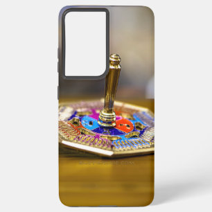 SlipperyJoe Hanukkah dreidel gift octagonal base b Samsung Galaxy Case