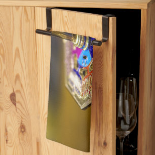 SlipperyJoe Hanukkah dreidel gift octagonal base b Tea Towel