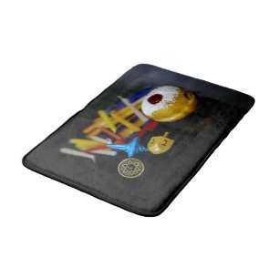SlipperyJoe Hanukkah symbolic still life holiday e Bath Mat