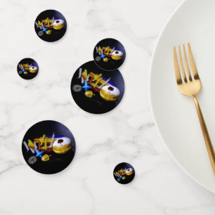 SlipperyJoe Hanukkah symbolic still life holiday e Confetti
