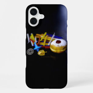 SlipperyJoe Hanukkah symbolic still life holiday e iPhone 16 Plus Case