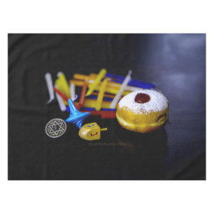 SlipperyJoe Hanukkah symbolic still life holiday e Tablecloth