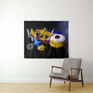 SlipperyJoe Hanukkah symbolic still life holiday e Tapestry