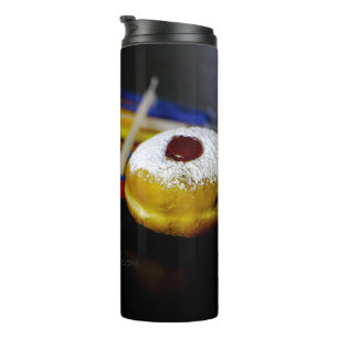 SlipperyJoe Hanukkah symbolic still life holiday e Thermal Tumbler