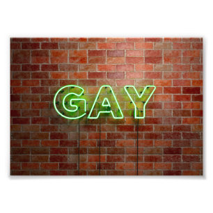 SlipperyJoe illuminated gay neon sign bright vivid