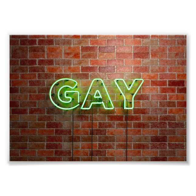 SlipperyJoe illuminated gay neon sign bright vivid (Front)