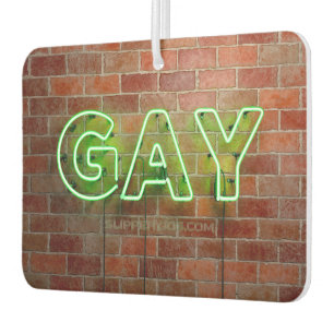 SlipperyJoe illuminated gay neon sign bright vivid Car Air Freshener