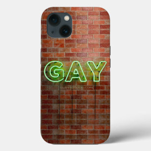 SlipperyJoe illuminated gay neon sign bright vivid iPhone 13 Case