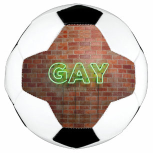 SlipperyJoe illuminated gay neon sign bright vivid Football