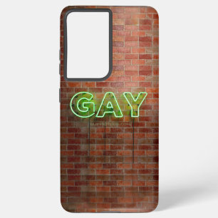 SlipperyJoe illuminated gay neon sign bright vivid Samsung Galaxy Case