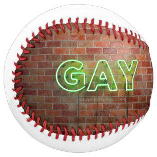 SlipperyJoe illuminated gay neon sign bright vivid Softball