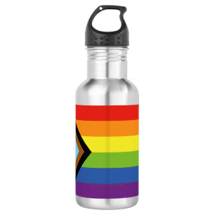 SlipperyJoe Intersex Progress Pride Flag rainbow s 532 Ml Water Bottle