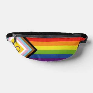 SlipperyJoe Intersex Progress Pride Flag rainbow s Bum Bags