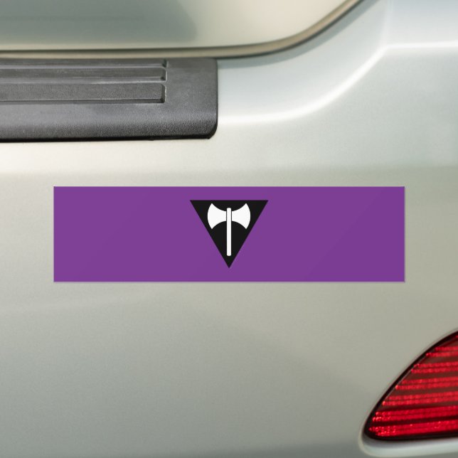 SlipperyJoe lesbian pride flag powerful gay femini Bumper Sticker (On Car)