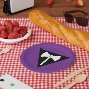 SlipperyJoe lesbian pride flag powerful gay femini Paper Plate