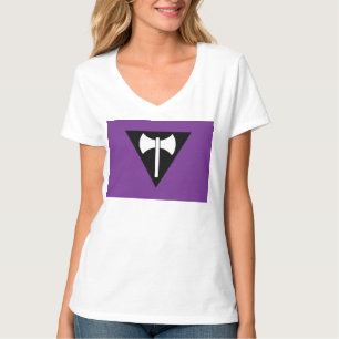 SlipperyJoe lesbian pride flag powerful gay femini T-Shirt