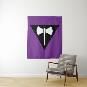 SlipperyJoe lesbian pride flag powerful gay femini Tapestry