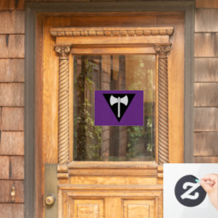 SlipperyJoe lesbian pride flag powerful gay femini Window Cling