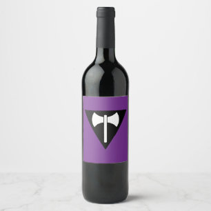 SlipperyJoe lesbian pride flag powerful gay femini Wine Label