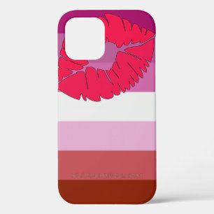 SlipperyJoe lipstick lesbian pride flag feminine c iPhone 12 Pro Case