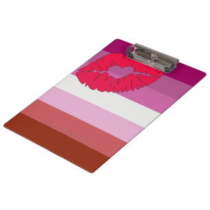 SlipperyJoe lipstick lesbian pride flag feminine c Clipboard