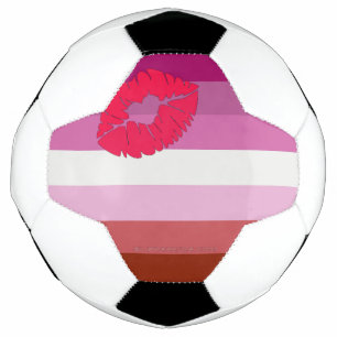SlipperyJoe lipstick lesbian pride flag feminine c Football