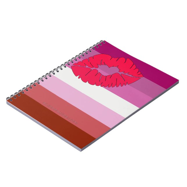 SlipperyJoe lipstick lesbian pride flag feminine c Notebook (Left Side)