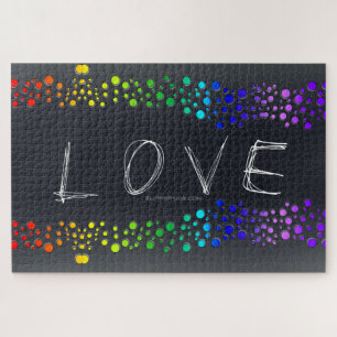 SlipperyJoe love bubbles red orange yellow green c Jigsaw Puzzle