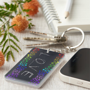 SlipperyJoe love bubbles red orange yellow green c Key Ring