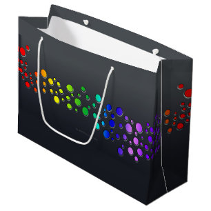 SlipperyJoe love bubbles red orange yellow green c Large Gift Bag