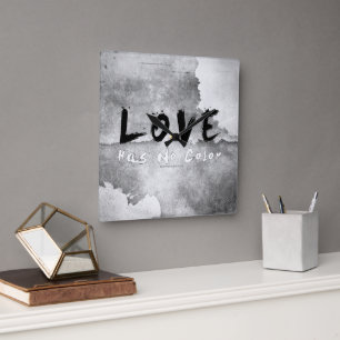 SlipperyJoe love has no colour race skin-tone boun Square Wall Clock