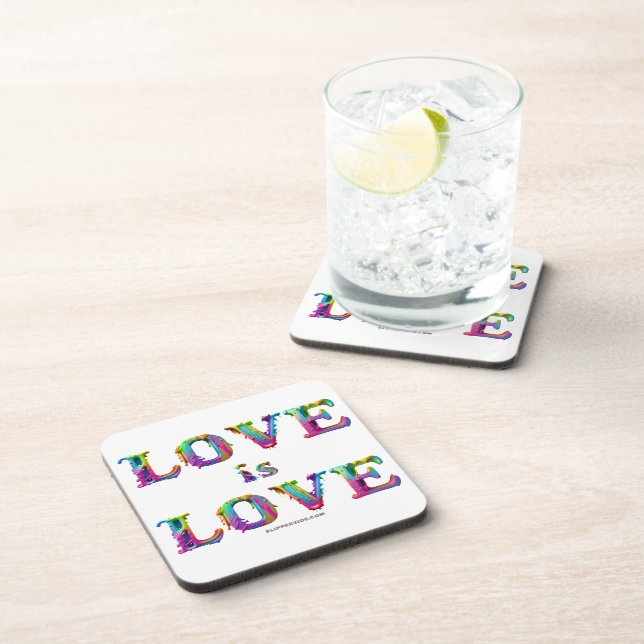 SlipperyJoe love is love dripping melting dynamic  Coaster (Right Side)
