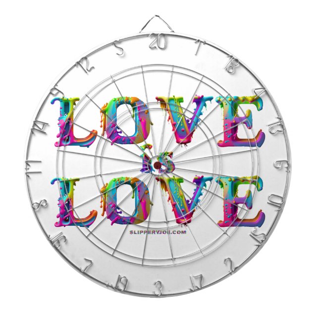SlipperyJoe love is love dripping melting dynamic  Dartboard (Front)