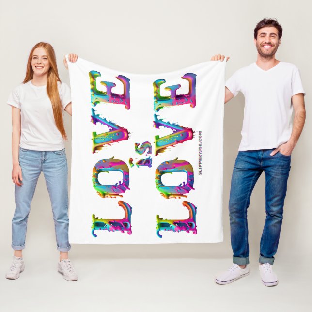 SlipperyJoe love is love dripping melting dynamic  Fleece Blanket (In Situ)