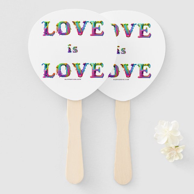 SlipperyJoe love is love dripping melting dynamic  Hand Fan (Front and Back)
