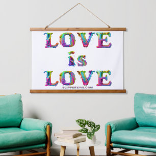 SlipperyJoe love is love dripping melting dynamic Hanging Tapestry
