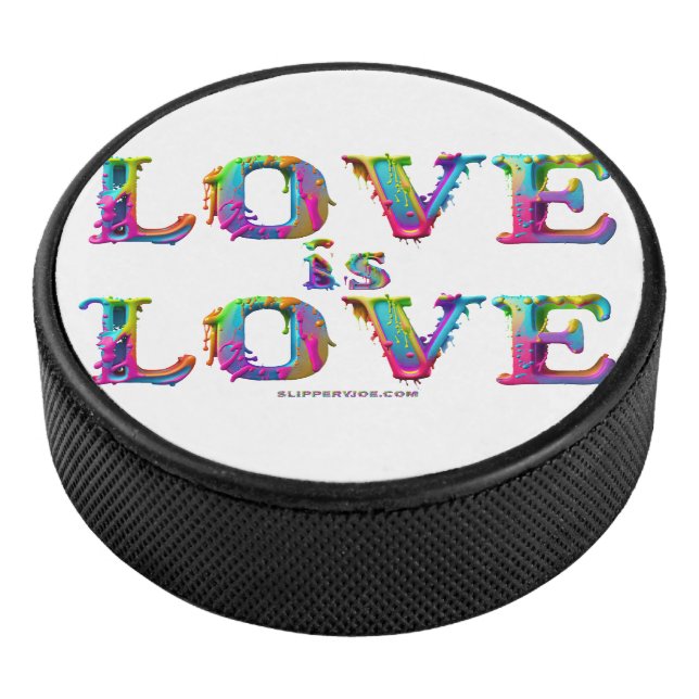 SlipperyJoe love is love dripping melting dynamic  Hockey Puck (3/4)