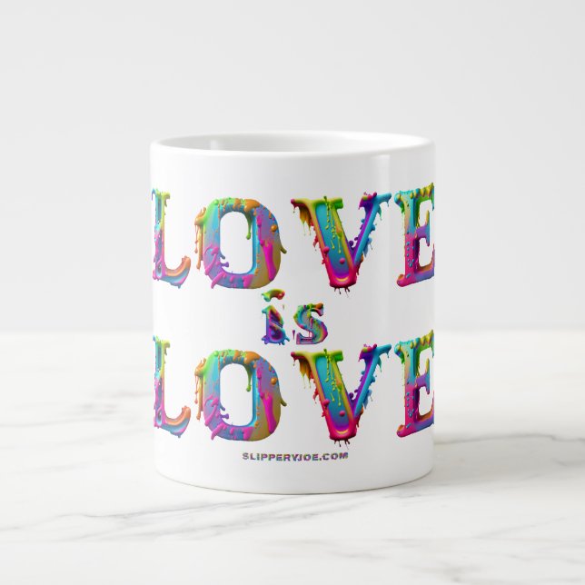 SlipperyJoe love is love dripping melting dynamic  Large Coffee Mug (Front)